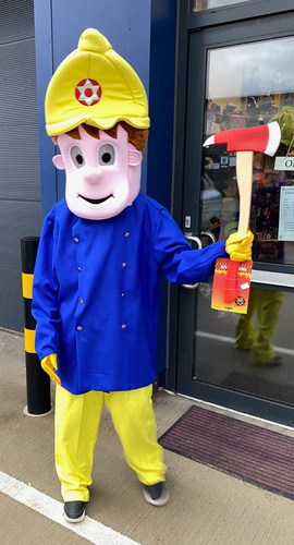 Adult fireman sam - fireman, mascot