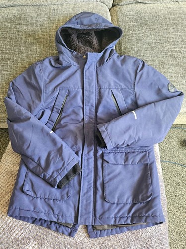 Boys navy winter coat - winter,