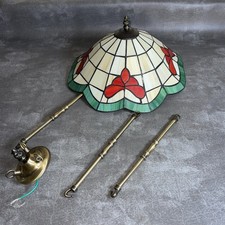 Tiffany Style Inverted Ceiling Light With Brass Effect Fittings. Pre Owned 
