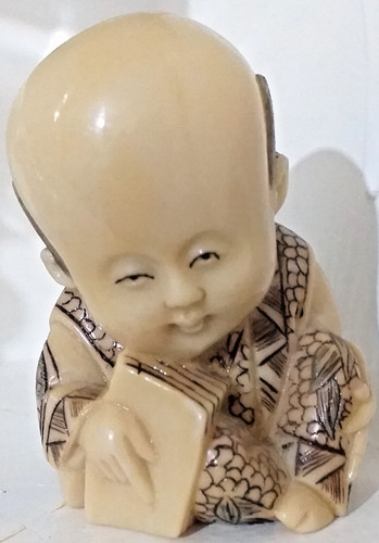 Cute nestsuke figurine - nestsuke, monk