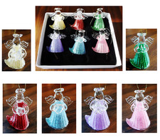 Set Of 6 Glass Angels
