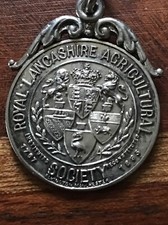 Royal Lancashire Agricultural Society - Small Silver Fob Medal Rare Collectible