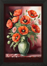 Red Poppy Bouquet Watercolor