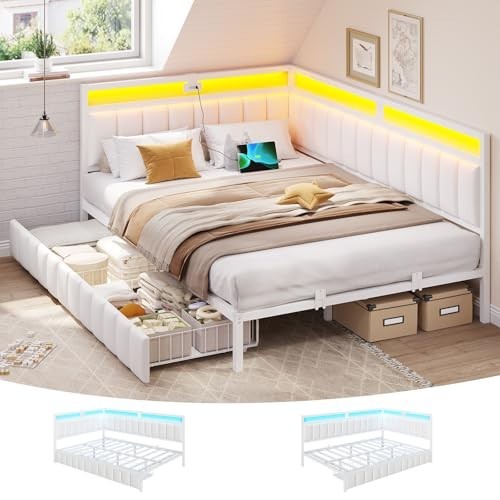 Double bed frame with - bed,