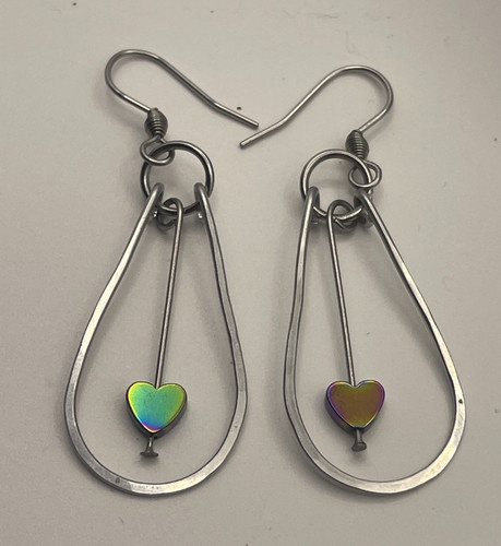 Haematite small blue - , heart