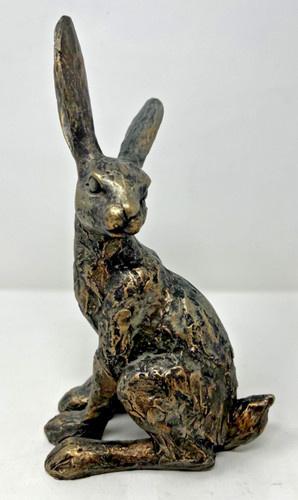 Bronze effect sitting hare - effect,