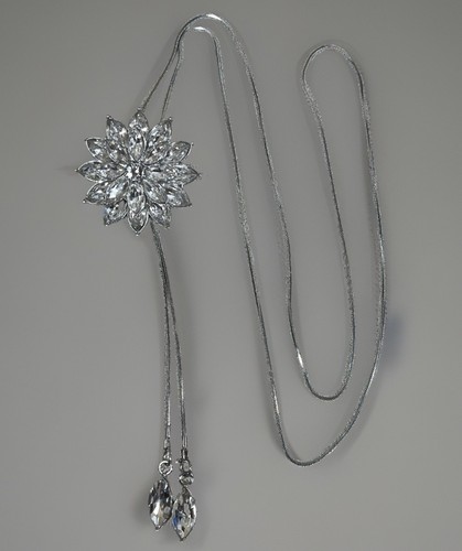 Lariat necklace silver tone - silver,