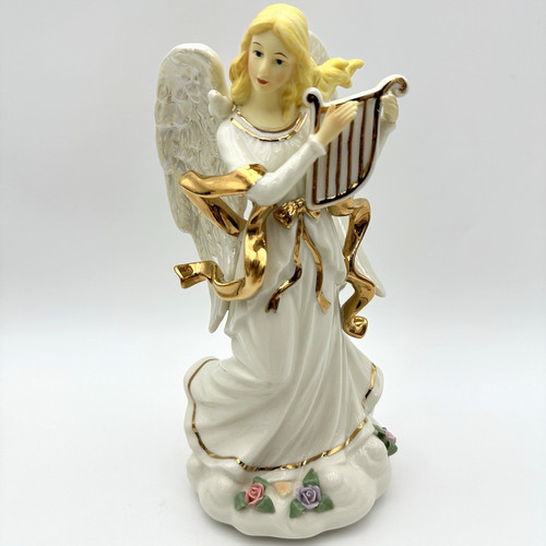 Porcelain angel harp - porcelain,