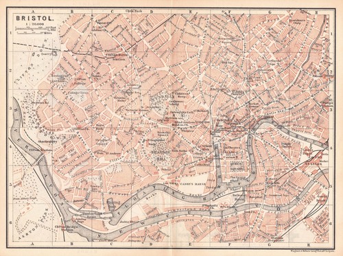 Bristol city map plan - map,