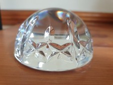 CLEAR GLASS CRYSTAL DOME PAPERWEIGHT 8.5 CM