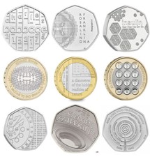 Royal Mint Innovation in Science 50p Coins & £2 Coins Fifty Pence Two Pounds