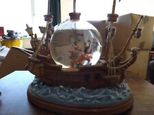 Disney You Can Fly Snow Globe Music Box Jolly Roger Captain Hook Peter Pan Wendy
