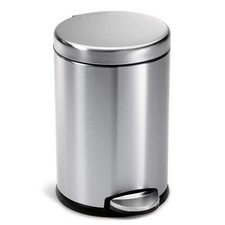 simplehuman CW1852CB 4.5L Round Pedal Bin, Small Bin for Bathroom Bedroom Office