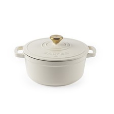 Salter Chester Cast Iron Casserole Pot – 24cm, Cream, 3.4L, Induction, PFAS-Free