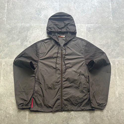 Prada linea rossa hooded nylon - rossa,
