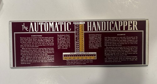 Vintage automatic handicapper - vintage,