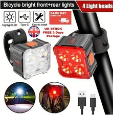 Super Bright USB Rechargeable Bicycle Lights,Bike Light Set, Waterproof Mountain