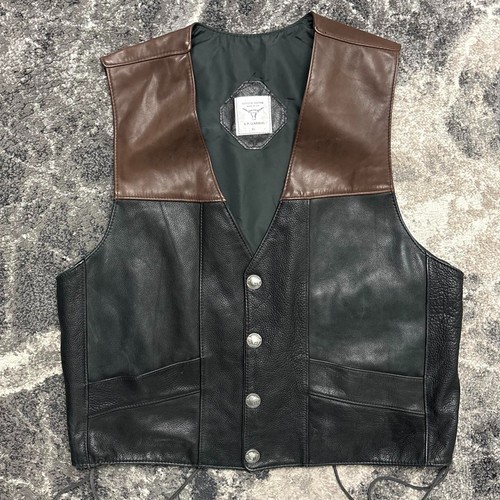 Vintage leather vest mens - vintage,