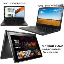 Lenovo Thinkpad Laptop Intel Core i7 i5 16GB 512GB SSD Windows 11 T470 T490 Yoga