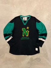 Men's Vintage CCM Minnesota North Stars Knit Jersey Black/Green Size L