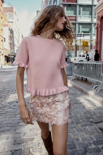 Zara sequinned miniskirt - zara,