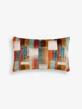 NEXT Orange Multi  Cut Velvet Retro Etch 40 x 59cm Cushion NEW  R.R.P. £26