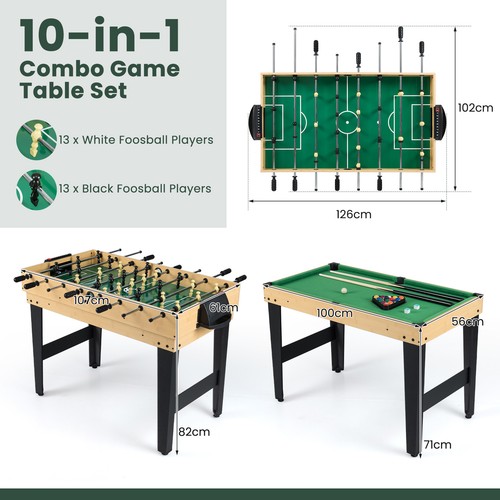 Combo game table set - 10-in-1,