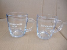 2x Rekorderlig Swedish Cider Half Pint Glass with Handle Glasses New