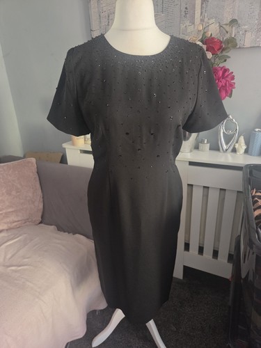 Ladies black elegant dress - ladies,