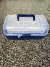 Jarvis Walker 2 Tray Cantilever Fishing Tackle Box  Clear Top