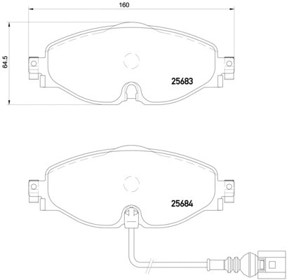 Front brake pad set disc - pad,