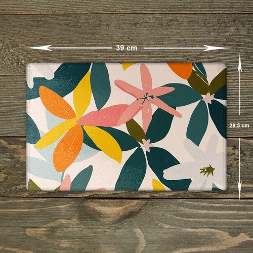 Flowers glass chopping board - board,