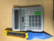 Electronic Large Calculator KF01607 Helix Cash Box Lockable with Keys Ruller