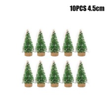 10PCS Miniature Christmas Trees Small Pine Mini Tree Sisal Snow Frost Fake Tree