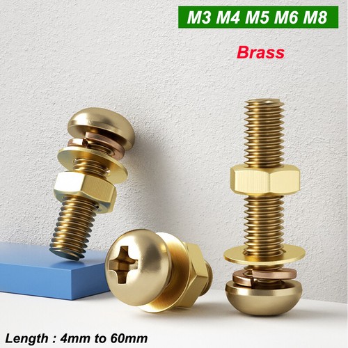 Brass pan head screws - brass,