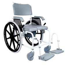 Shower Wheelchair Commode Bathroom Wheelchair 3-in-1 with Self Propelled Wheels