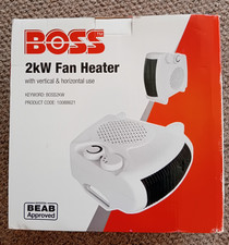 BOSS 2kW Fan Heater, White, Vertical & Horizontal Use