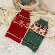 Christmas Pet Jumper for Dogs & Cats Warm Knitted Winter Sweater Outfit