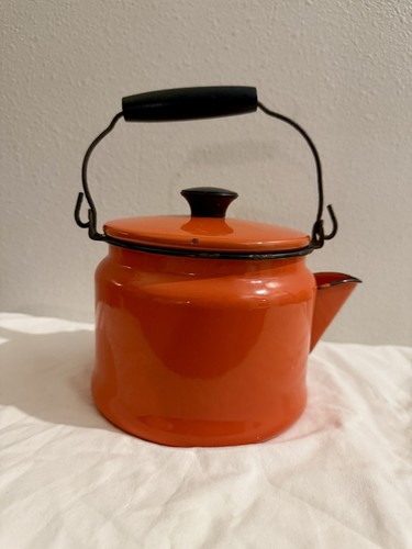 Vintage orange enamelware - vintage,
