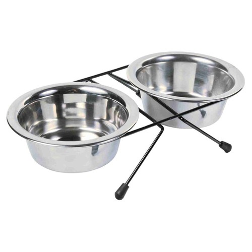 Trixie bowls with metal - metal, stand