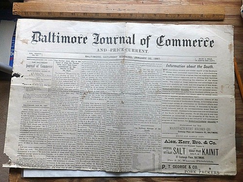 1887 baltimore journal - 1887, of