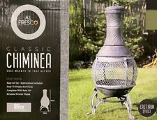 LIMITED TIME COLLECT ONLY ‼️Alfresco Chiminea + FREEBIES Cast Iron Effect Fire