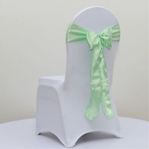 Green satin chair sash chair