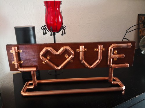 Love sign copper pipe handmade - sign,