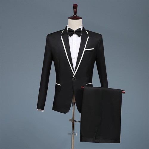 Men white edge collar black - men's,