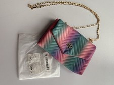( NEW ) A Simple, Lightweight, Multi Coloured Handbag , Complete With Long Chain