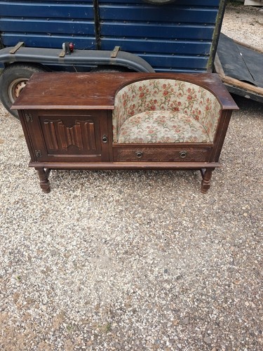Vintage oak telephone table - vintage,