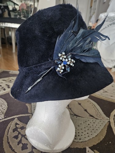 Cloche style hat midnight - midnight, blue
