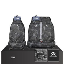 FOR CITROEN BERLINGO ENTERPRISE - HEAVY DUTY GREY CAMO VAN SEAT COVERS 2+1