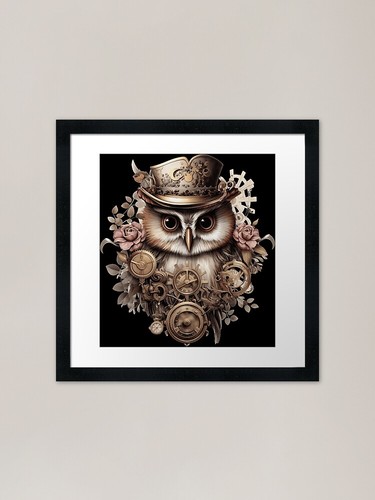 Steampunk owl art - owl,